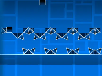 Gameplay of Geometry Dash Wave Challenge Normal showing a wave navigating obstacles