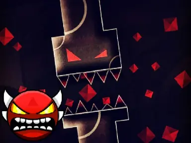 Difficult Geometry Dash wave demon challenge with visual effects