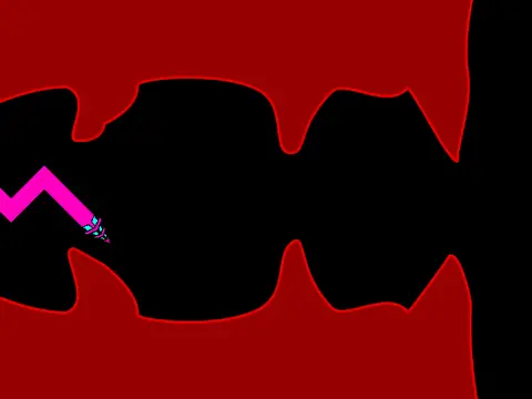 Wave icon in noclip mode passing through spikes for practice