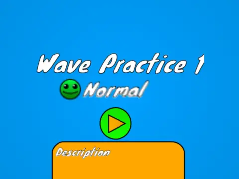 Screenshot of Geometry Dash Wave Practice 1 level editor interface