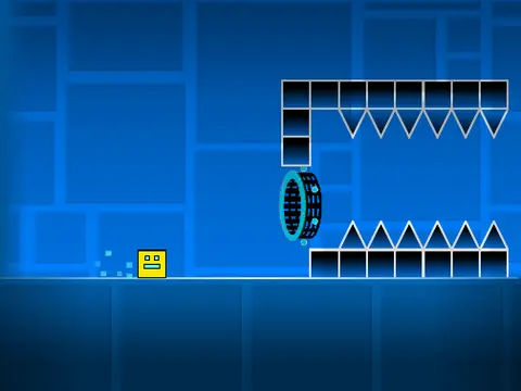 Player controlling a wave icon navigating through spike obstacles in Geometry Dash Wave Spam