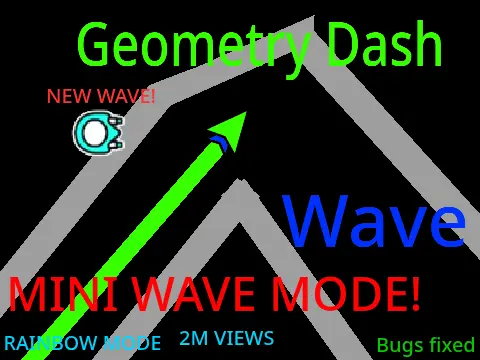 Screenshot of Geometry Dash Wave Spam Test V3 showing rainbow mode