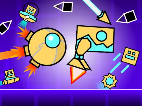 Screenshot of Geometry Dash Wave Swing More Modes game on scratch