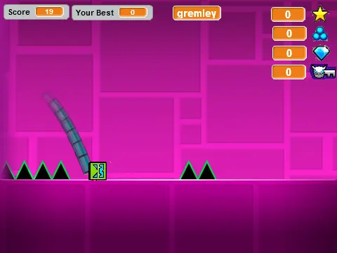 Geometry Dash World Remix gameplay showing new obstacles