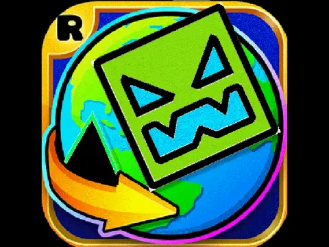 Geometry Dash World V2 screenshot showing rhythm action