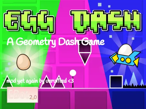 Ebot2.0 menu showing auto play and noclip options in Geometry Egg Dash
