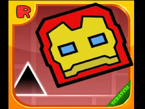 Geometry Iron Dash Doom Gauntlet Fire Aura Platformer Game with Jump Pads and Coins