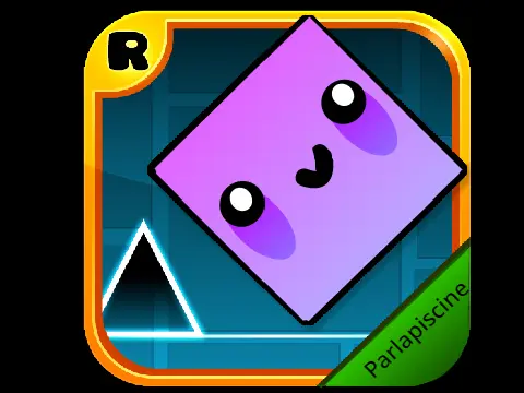 Geometry Scratch W O Music game screen showing block platformer with character