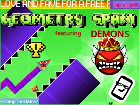 geometry spam challenge featuring demons