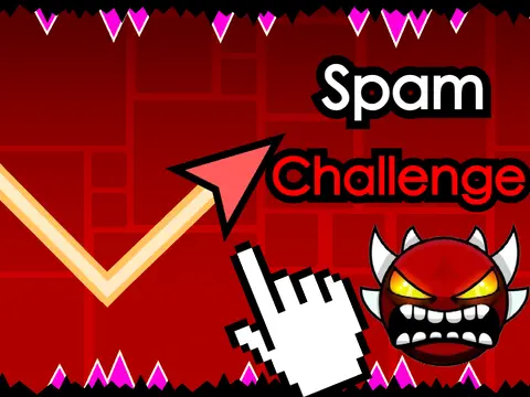 Screenshot of the extremely hard Geometry Spam Challenge V2 wave level