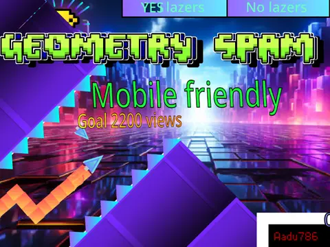 Geometry Spam Challenge V3 - A player navigating past lasers and spikes