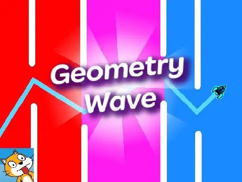 Gameplay screenshot of Geometry Wave V5, a wave-based obstacle course game