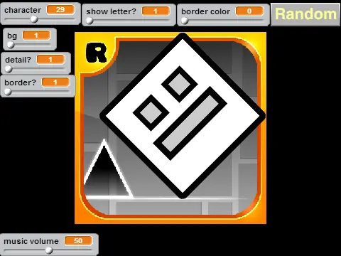Interface of the GMD Icon Creator V1.6 for designing Geometry Dash icons