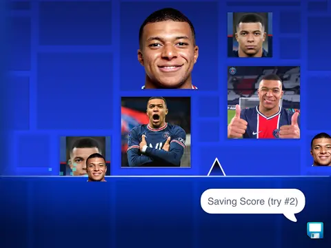 Play Mbappe Dash - a Geometry Dash soccer remix game