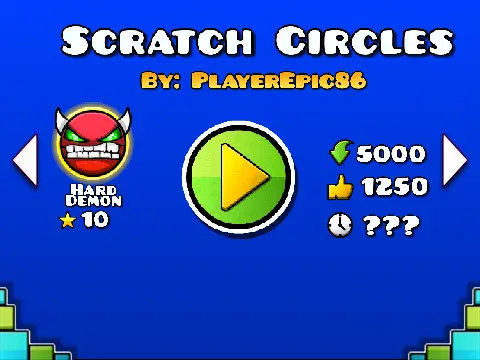 Old Geometry Dash Scratch Circles Remix Gameplay Image