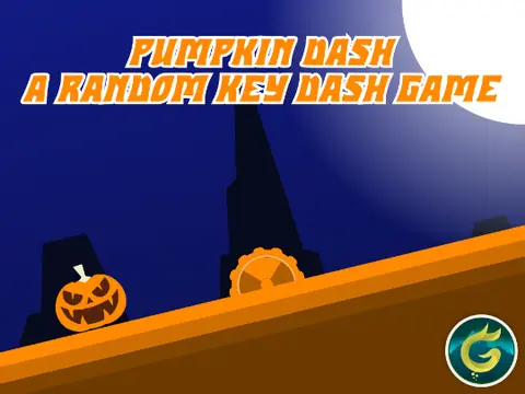Pumpkin Dash gameplay showing Halloween-themed obstacles and chocolate collection