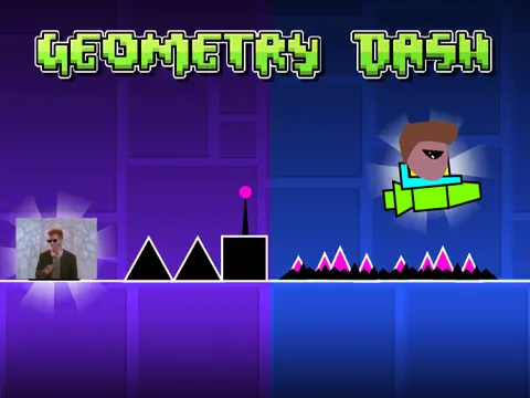 Rick Dash character themed geometry dash obstacles
