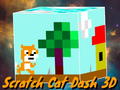 Scratch Cat Dash 3D - 3D Geometry Dash Game Featuring Scratch Cat