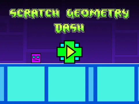 Scratch Geometry Dash blocky platform game screenshot