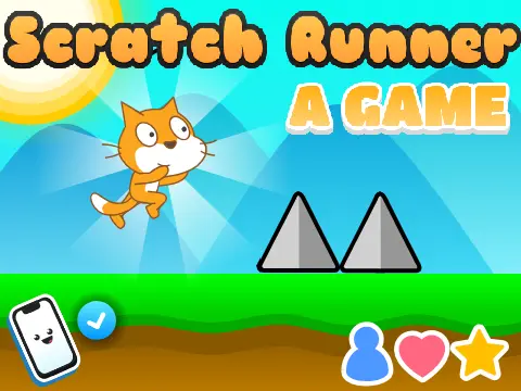 -scratch runner endless runner game screenshot showing character dodging obstacles