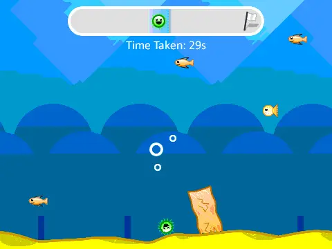 Sea Dash gameplay showing underwater geometric obstacles and marine themes