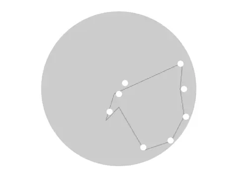 several spinny disorganized diameter dots