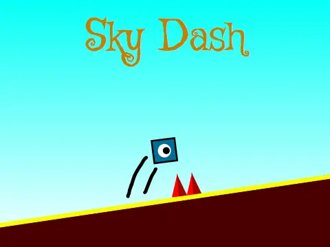 Sky Dash V3 gameplay showing advanced cloud platforms and aerial challenges