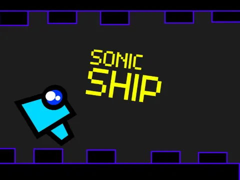 Sonic ship geometry dash fan game new level like a blast