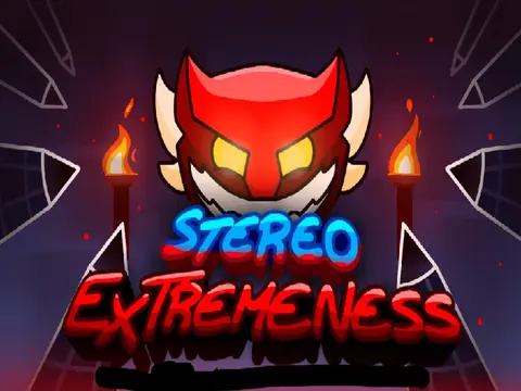 Player navigating wave section in Stereo Extremeness Geometry Dash level