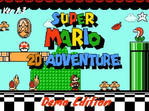 Mario performing a wall jump in the custom 2D platformer Super Mario 2D Adventure