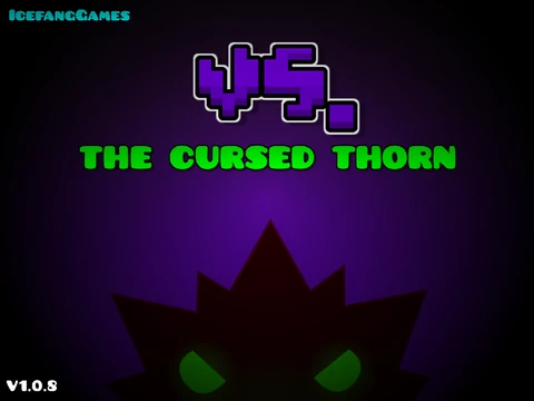 Boss battle against The Cursed Thorn in a Geometry Dash style arena