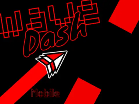 Screenshot of the Wave Dash game showing the wave character and obstacles