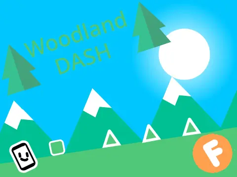 Woodland Dash geometry game with forest theme