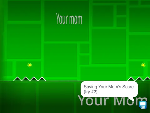 Your Mometry Dash screenshot showing custom meme elements