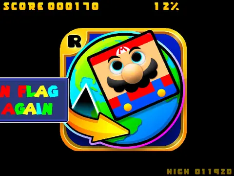 Mario Dash & Flappy gameplay screenshot showing Mario in Geometry Dash style levels