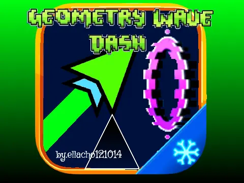 Geometry Wave Dash Remix gameplay showing wave navigation through obstacle course